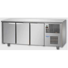 Tavolo Refrigerato Temperatura Positiva 3 Sportelli con Piano Superiore profondità cm 60